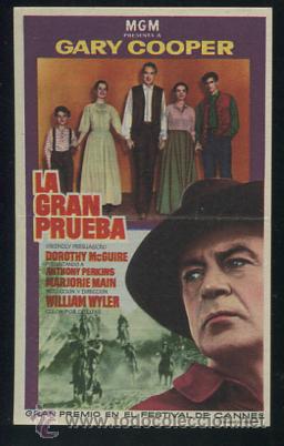 Cine: PROGRAMA LA GRAN PRUEBA (Gary Cooper - Dorothy McGuire - Marjorie Main - Anthony Perkins) - Foto 1