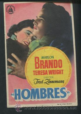 Cine: Hombres marlon brando teresa wright - PROGRAMA de mano original estreno con cine impreso