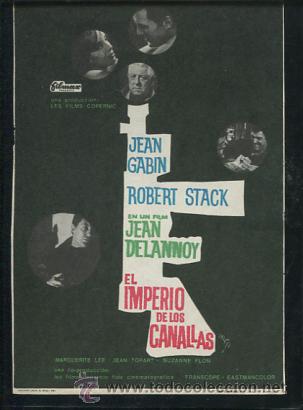 Cine: PROGRAMA EL IMPERIO DE LOS CANALLAS (Jean Gabin - Robert Stack - Margaret Lee - Jean Topart) - Foto 1