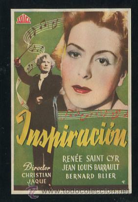 Cine: INSPIRACION/ SINFONIA FANTASTICA PROGRAMA EDICI RENEE SAINT-CYR BARRAULT TITULO SIN CENSURAR