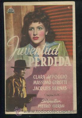 Cine: PROGRAMA Juventud perdida - Clara del Poggio, Massim&oacute; Girotti - Con publicidad - Foto 1