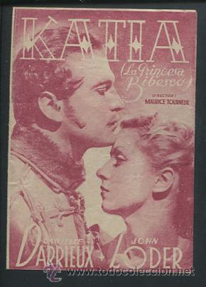 Cine: PROGRAMA CINE DOBLE - KATIA (LA PRINCESA BIBESCO) - DANIELLE DARRIEUX - JOHN LODER CON PUBLICIDAD - Foto 1