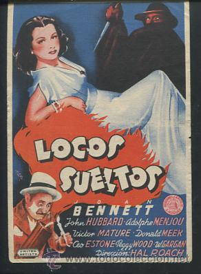 Cine: PROGRAMA Locos Sueltos - Joan Bennett, John Hubbard CON PUBLICIDAD - Foto 1