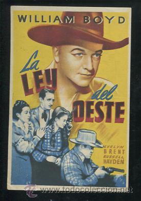 Cine: PROGRAMA LA LEY DEL OESTE, WILLIAM BOYD CON PUBLICIDAD - Foto 1