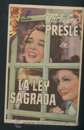 Cine: PROGRAMA La Ley Sagrada - Micheline Presle - Foto 1