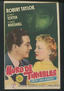 Cine: PROGRAMA MURO DE TINIEBLAS. ROBERT TAYLOR. CURTIS BERNHARDT CON PUBLICIDAD - Foto 1