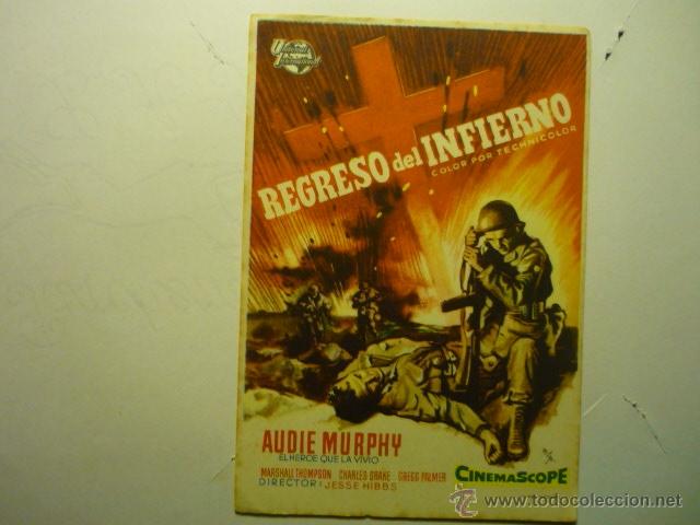 Cine: programa regreso del infierno .- audie murphy publicidad - Foto 1