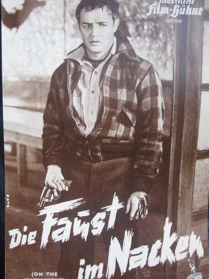 Cine: La ley del silencio folleto mano Alemania 4 p&aacute;ginas Marlon Brando Elia Kazan Karl Malden 1954