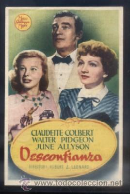 Cine: PROGRAMA DE CINE: DESCONFIANZA. PC-3532 ,2 - Foto 1