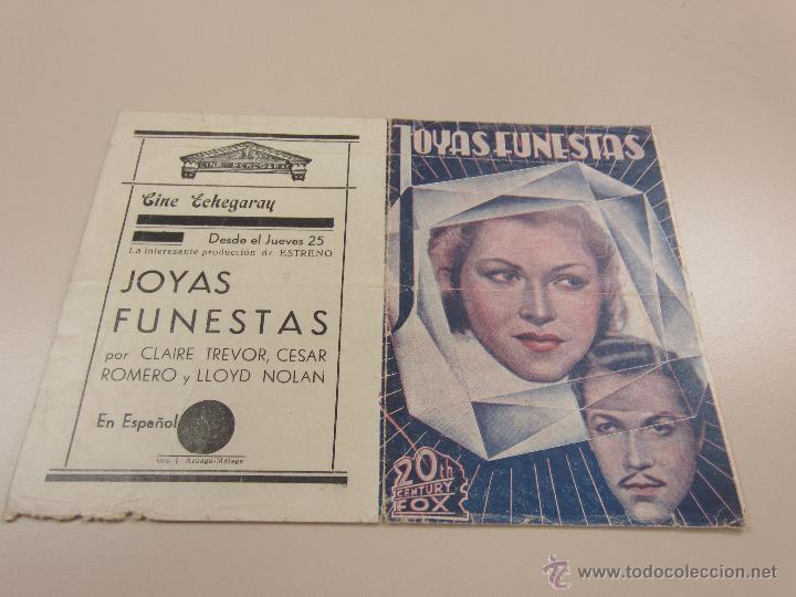 Cine: JOYAS FUNESTAS PROGRAMA DOBLE FOX CLAIRE TREVOR CESAR ROMERO - Foto 2