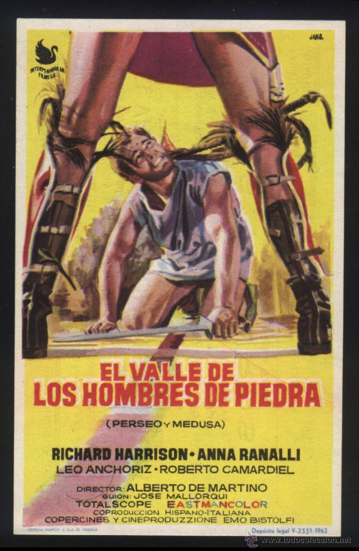  Flyers Publicitaires de films Anciens: Q-06031- EL VALLE DE LOS HOMBRES DE PIEDRA (Perseo l'invincibile) CINE PRINCIPAL - CALLOSA DE SEGURA