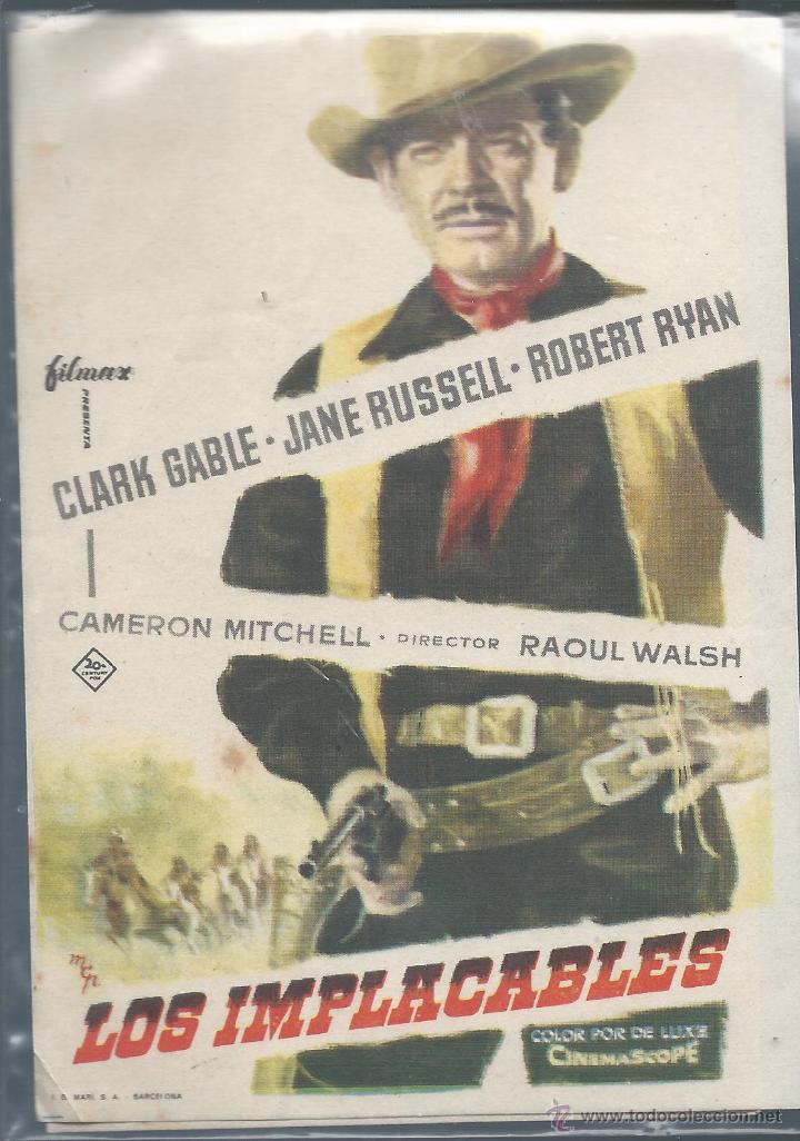 Cine: 7956- FOLLETO DE MANO DE CINE: LOS IMPLACABLES - Foto 1