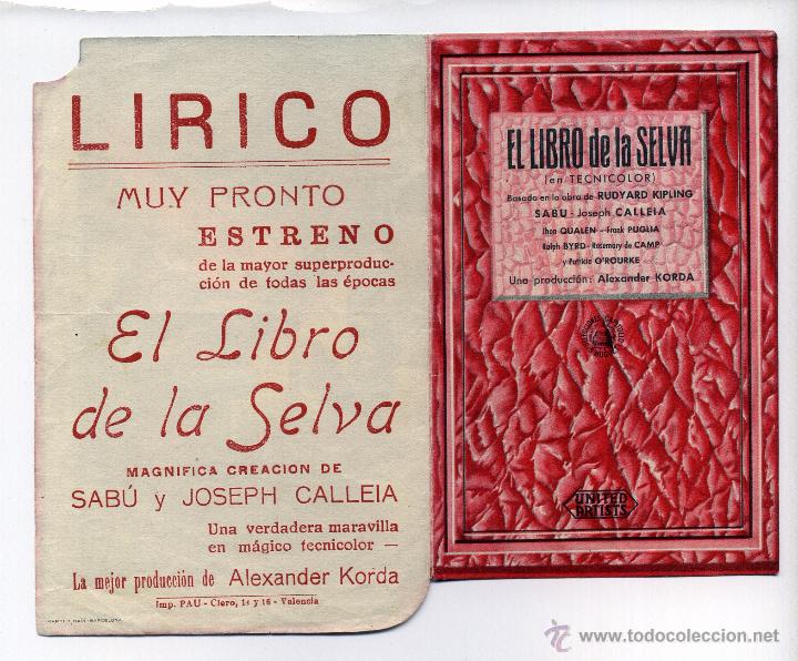 Cine: EL LIBRO DE LA SELVA, con Sab&uacute;.