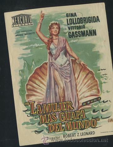 Cine: PROGRAMA la mujer mas guapa del mundo gina lollobrigida vittorio gassman  original  CON PUBLICIDAD