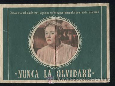 Cine: PROGRAMA nunca la olvidar&eacute; - irene dunne, barbara bel geddes, oscar homolka - CON PUBLICIDAD