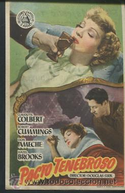 Cine: PROGRAMA PACTO TENEBROSO (Claudette Colbert - Robert Cummings - Don Ameche) CON PUBLICIDAD - Foto 1