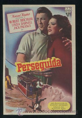 Cine: PROGRAMA Perseguida - Robert mitchum, Linda Darnell - con publicidad - Foto 1