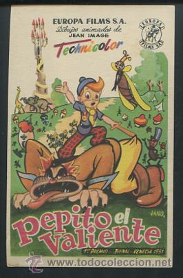 Cine: PROGRAMA Pepito el Valiente - dibujos animados de Jean Image - con publicidad - Foto 1