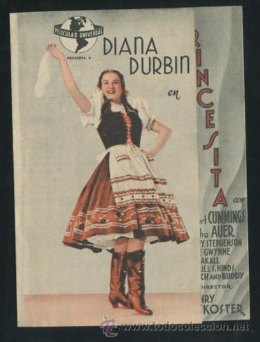 Cine: PROGRAMA PRINCESITA / DIANA DURBAN / ROBERT CUMMINGS CONPUBLICIDAD