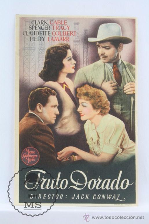 Cine: Programa de Cine - Fruto Dorado - Clark Gable - Sin Publicidad al Dorso - Foto 1