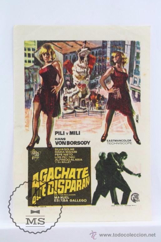 Cine: Programa de Cine - Ag&aacute;chate Que Disparan - Publicidad al Dorso - Foto 1