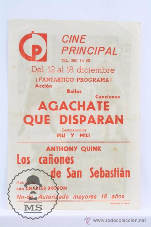 Cine: Programa de Cine - Ag&aacute;chate Que Disparan - Publicidad al Dorso - Foto 2