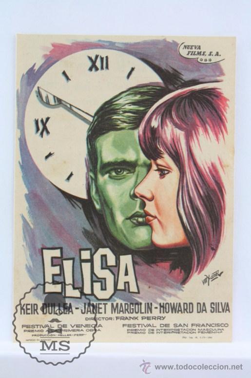 Cine: Programa de Cine - Elisa - Publicidad al Dorso, A&ntilde;o 1968