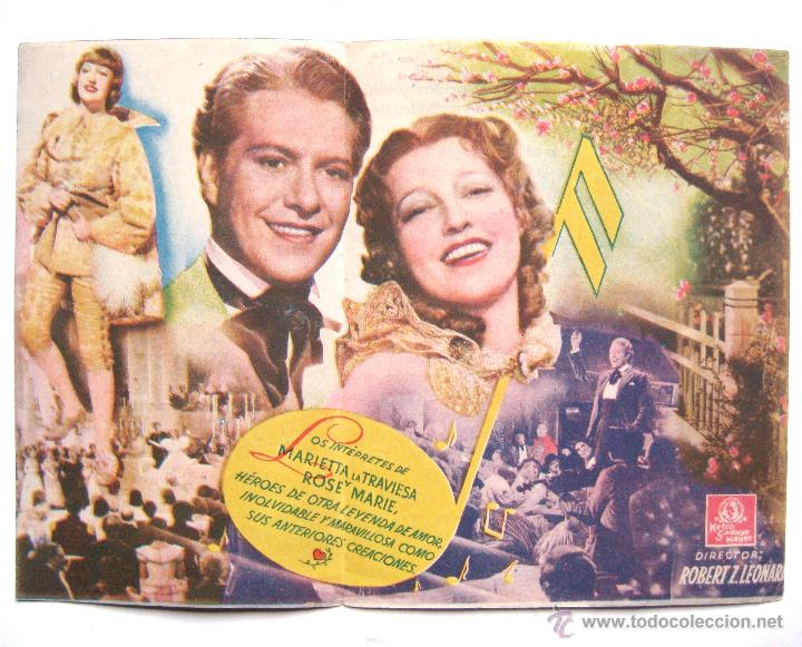 Cine: PROGRAMA DOBLE *PRIMAVERA* 1938 JEANETTE MACDONALD, NELSON EDDY. GRAN CINEMA - Foto 2