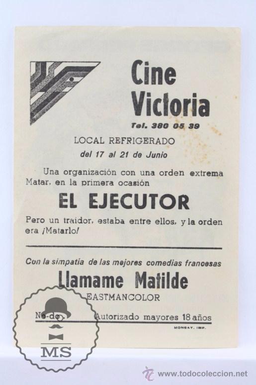 Cine: Programa de Cine - El Ejecutor - George Peppard - Publicidad al Dorso, A&ntilde;os 60 - Foto 2