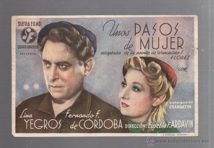 Cine: PROGRAMA DE CINE. S/P. UNOS PASOS DE MUJER. IMPRENTA VILADOT - Foto 1