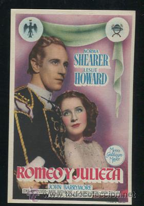Cine: PROGRAMA ROMEO Y JULIETA. NORMA SHEARER, LESLIE HOWARD, GEORGE CUKOR.