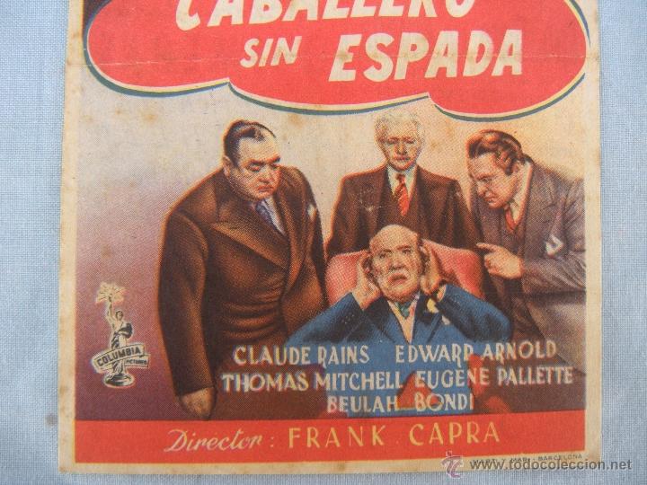 Cine: PROGRAMA DE MANO CABALLERO SIN ESPADA . TORREVIEJA ALICANTE. - Foto 4