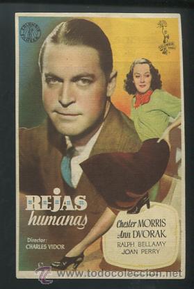 Cine: PROGRAMA Rejas humanas - Chester Morris, Ann Dvorak - con publicidad - Foto 1