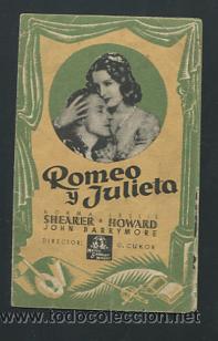 Cine: PROGRAMA ROMEO Y JULIETA. NORMA SHEARER, LESLIE HOWARD, GEORGE CUKOR. CON PUBLICIDAD