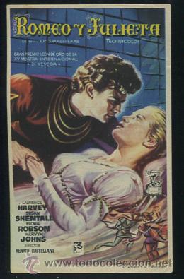 Cine: PROGRAMA ROMEO Y JULIETA. LAURENCE HARVEY, FLORA ROBSON. CON PUBLICIDAD