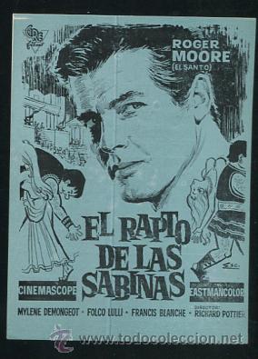 Cine: PROGRAMA EL RAPTO DE LAS SABINAS - ROGER MOORE - MYLENE DEMONGEOT CON PUBLICIDAD - Foto 1