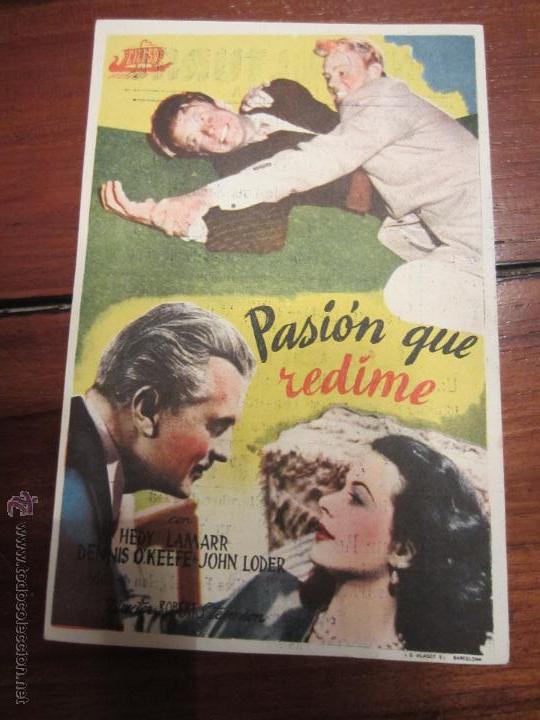 Foglietti di film di film antichi di cinema: Pasi&oacute;n que Redime - Hedy Lamarr, Dennis O&acute;Keefe