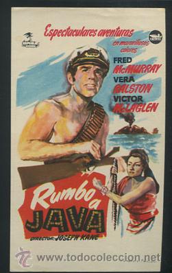 Cine: RUMBO A JAVA PROGRAMA SENCILLO CEPICSA FRED MACMURRAY VERA RALSTON VICTOR MCLAGLEN - Foto 1