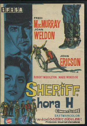 Cine: PROGRAMA SHERIFF HORA H - IFISA - FRED MAC MURRAY, JOAN WELDON CON PUBLICIDAD - Foto 1