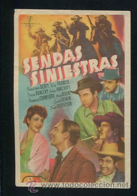 Cine: PROGRAMA SENDAS SINIESTRAS-RANDOLPH SCOTT,KAY FRANCIS. CON PUBLICIDAD - Foto 1
