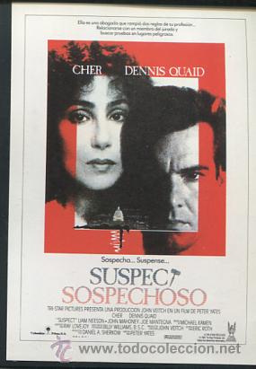 Cine: PROGRAMA SOSPECHOSO SUSPECT Cher, Dennis Quaid, Liam Neeson - Foto 1