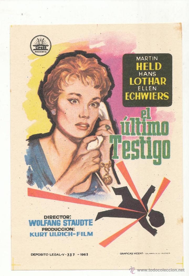 Cine: El &uacute;ltimo testigo. Sencillo de Cifesa. - Foto 1