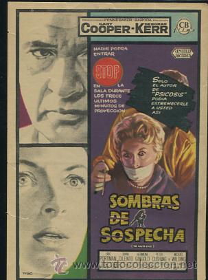 Cine: PROGRAMA Sombras de sospecha - Gary Cooper, Deborah Kerr - Foto 1