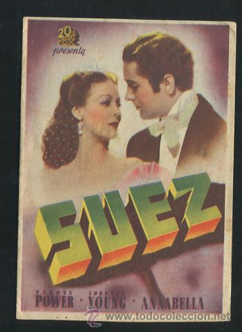 Cine: PROGRAMA SUEZ - TYRONE POWER, LORRETA YOUNG Y ANNABELLA CON PUBLICIDAD - Foto 1