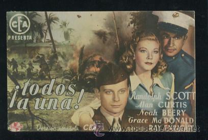 Cine: PROGRAMA PROGRAMA TODOS A UNA (Randolph Scott - Robert Mitchum - Alan Curtis) - Foto 1