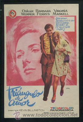 Cine: PROGRAMA TRIANGULO DE AMOR OSKAR WERNER BARBARA FERRYS VIRGINIA MASKELL - Foto 1