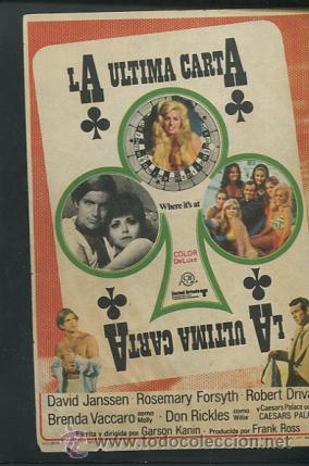 Cine: PROGRAMA LA ULTIMA CARTA (David Janssen - Don Rickles - Robert Drivas) - Foto 1