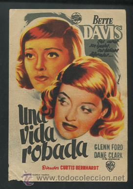 Cine: PROGRAMA Una vida robada - Bette Davis, Glenn Ford, Dane Clark - Foto 1