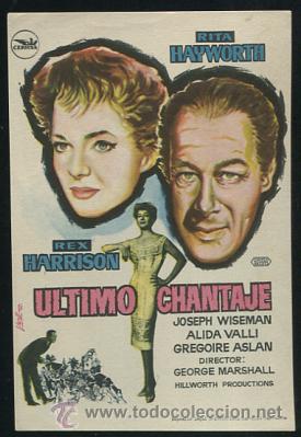 Cine: PROGRAMA &Uacute;ltimo Chantaje - Rita Hayworth, Rex Harrison, Alida valli - Foto 1