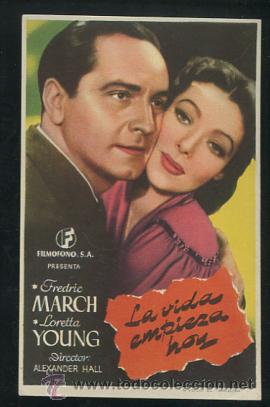 Cine: PROGRAMA LA VIDA EMPIEZA HOY FREDERIC MARCH LORETTA YOUNG - Foto 1